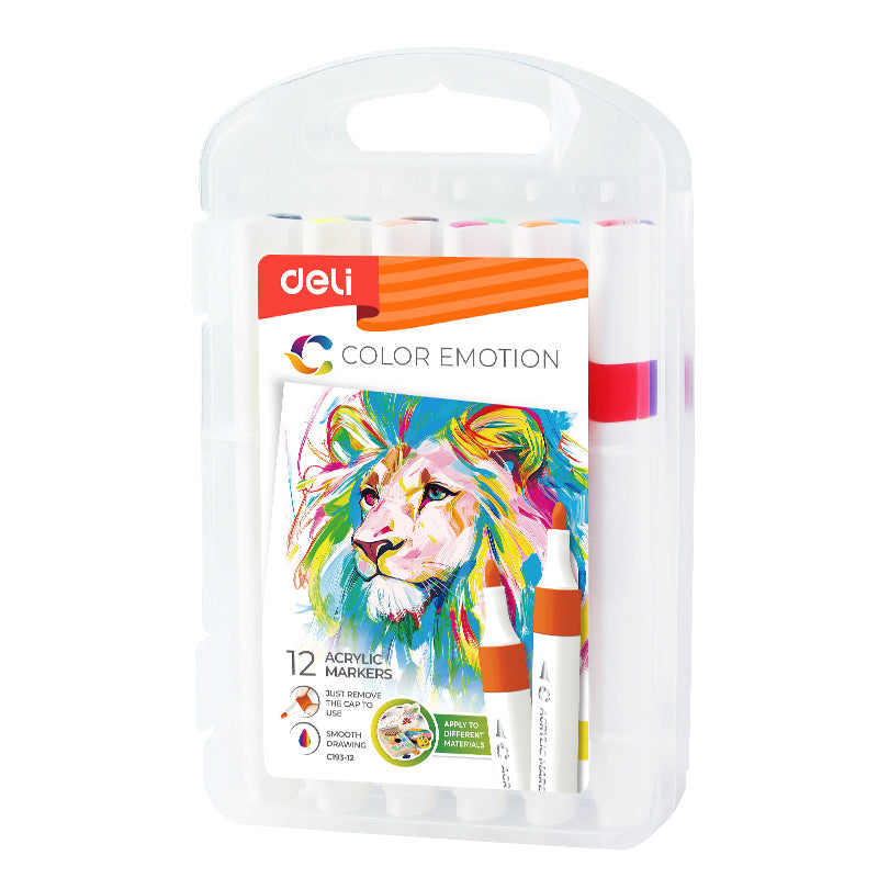 MARKERE ACRILICE SET 12 CULORI COLOR EMOTION DELI MARKERE ACRILICE SET 12 CULORI COLOR EMOTION DELI
